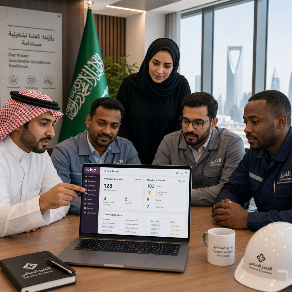 إدارةصلاحية الإقامة للموظفين في Odoo: دليل شامل للمصانع السعودية