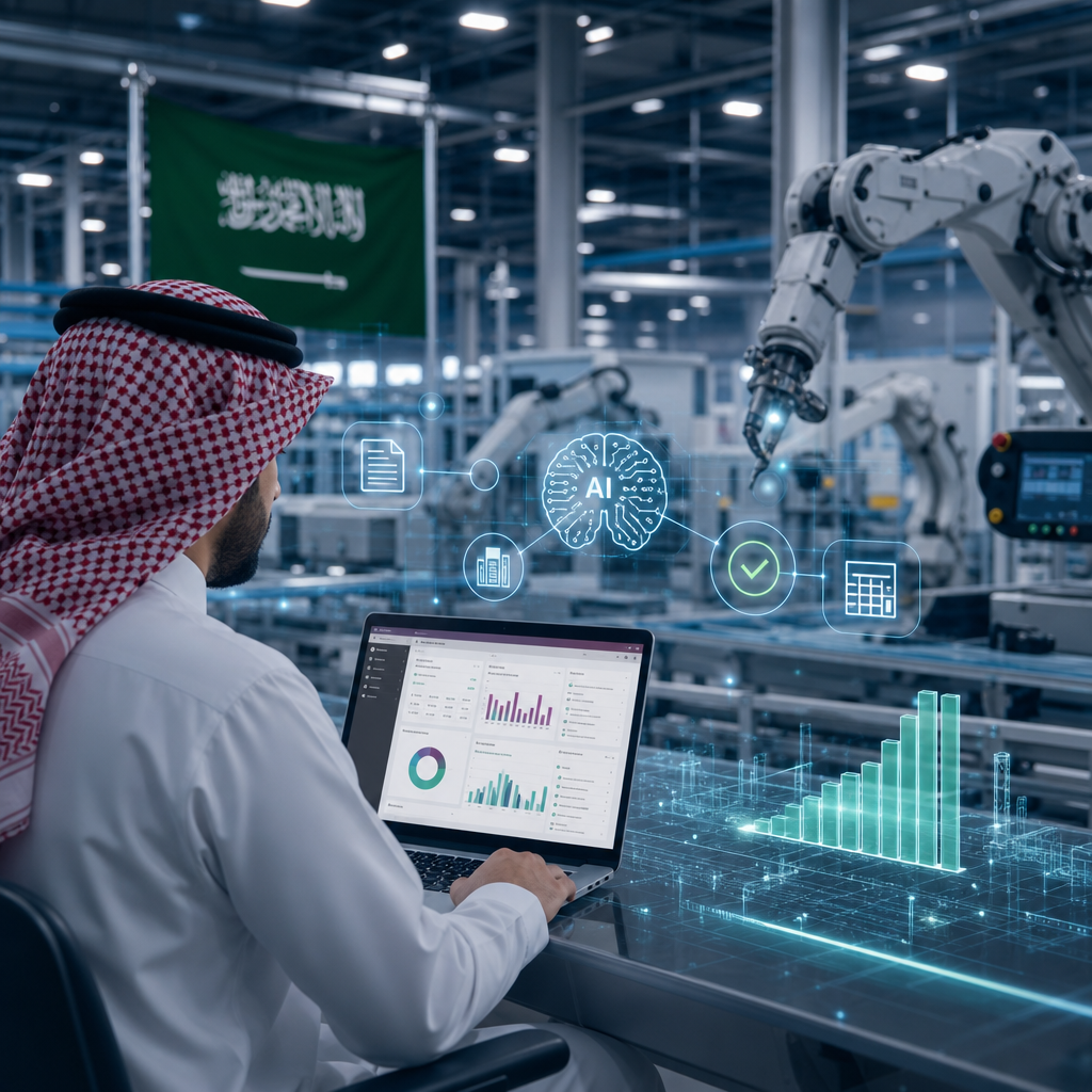 الذكاء الاصطناعي في الامتثال الضريبي لمصانع السعودية